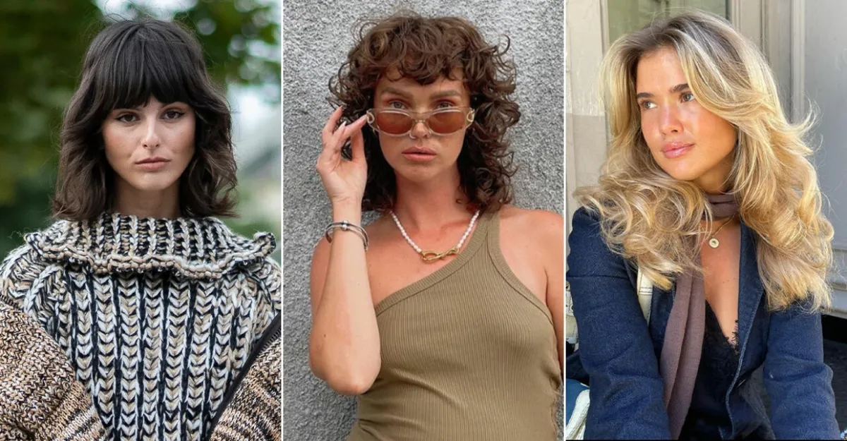 Uppklippt halvlångt hår med lugg för en trendig stil