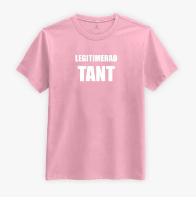 Rosa t-shirt med trycket Legitimerad tant