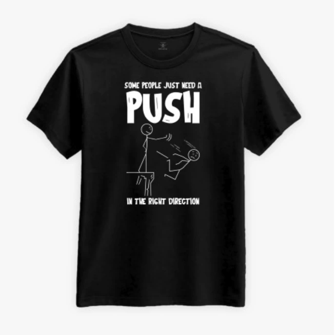 Svart t-shirt med tryck Some people just need a push in the right direction